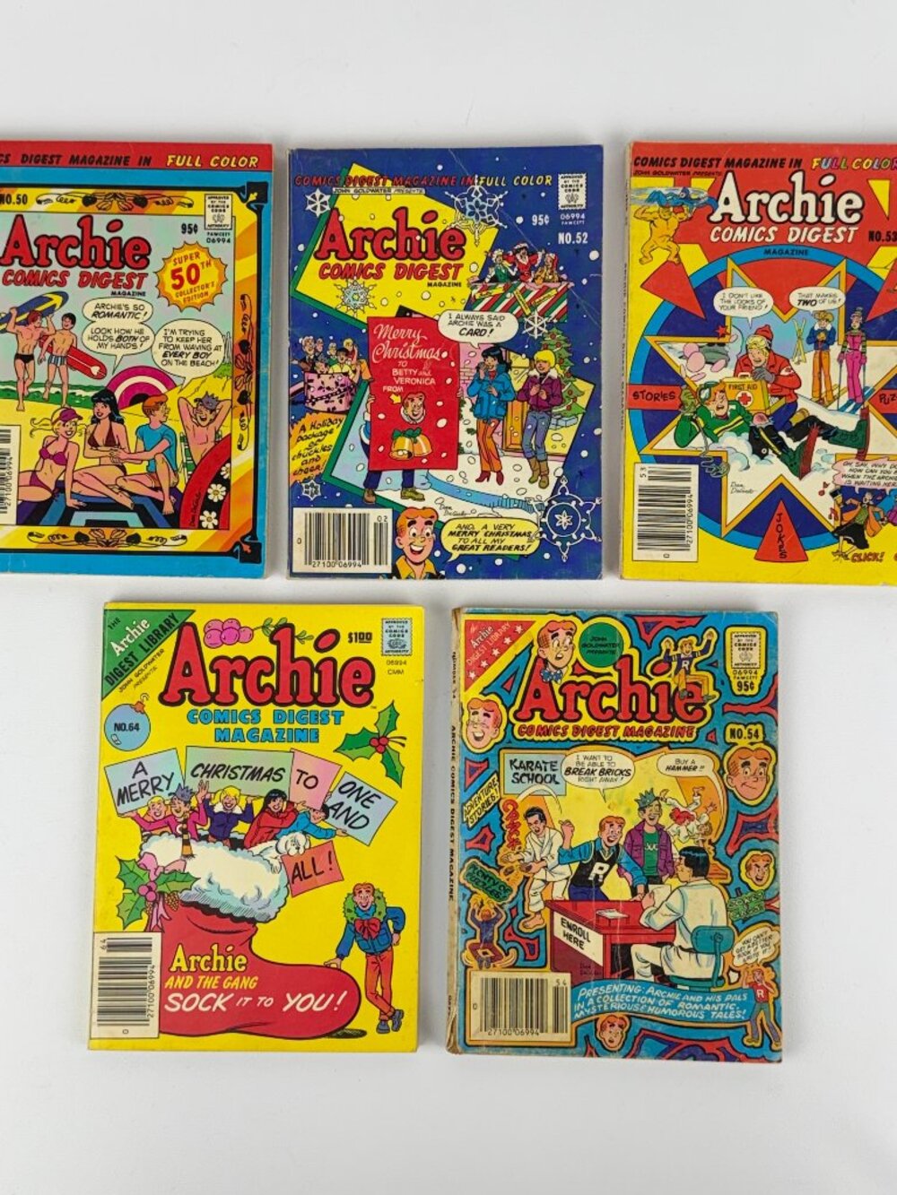 Archie Comics Digest‎ Magazine #50 #52 #53 #54 #64 Vintage Comic Book Bundle